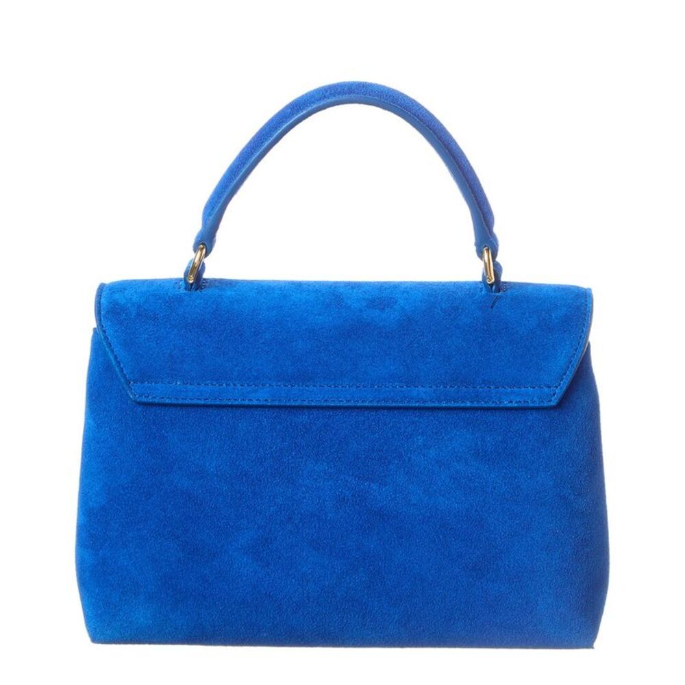 Celine Nino Teen Suede & Leather Satchel, Blue - Picture 2 of 4
